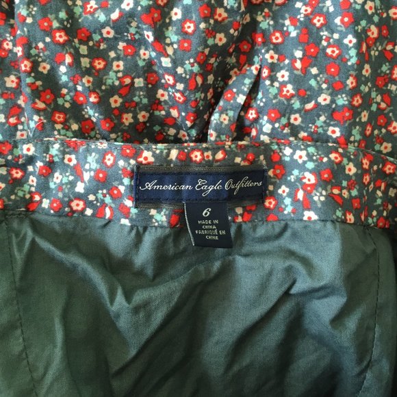 AEO Grey Strapless Floral Dress with Boning - Picture 7 of 8